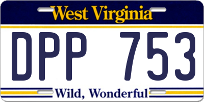 WV license plate DPP753