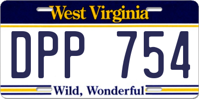 WV license plate DPP754