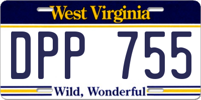 WV license plate DPP755