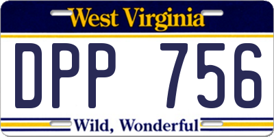WV license plate DPP756
