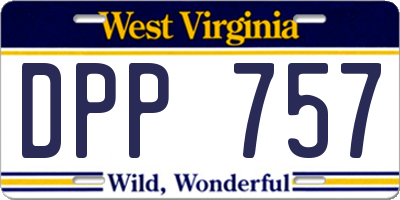 WV license plate DPP757