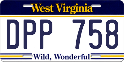 WV license plate DPP758