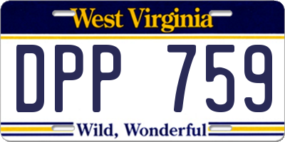 WV license plate DPP759