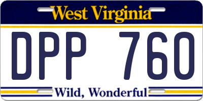WV license plate DPP760