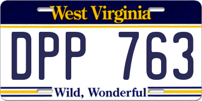 WV license plate DPP763