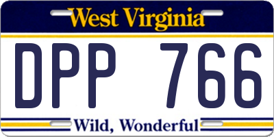 WV license plate DPP766