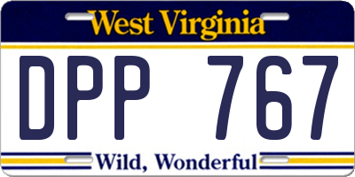 WV license plate DPP767