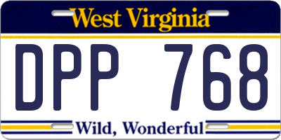 WV license plate DPP768
