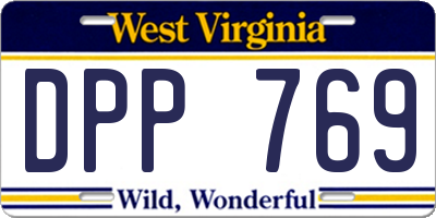 WV license plate DPP769