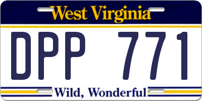 WV license plate DPP771