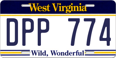 WV license plate DPP774