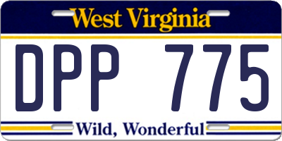 WV license plate DPP775