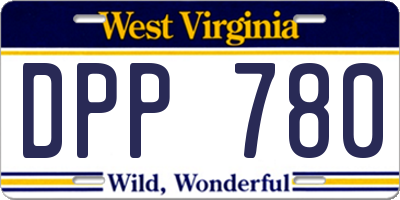 WV license plate DPP780