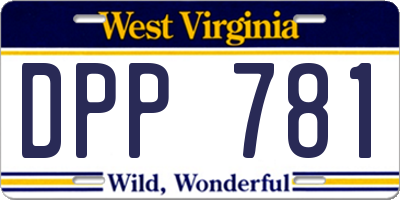 WV license plate DPP781