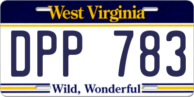WV license plate DPP783