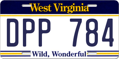 WV license plate DPP784