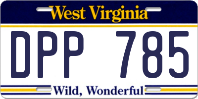 WV license plate DPP785