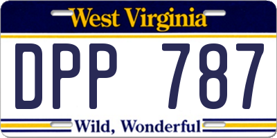 WV license plate DPP787