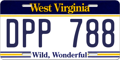 WV license plate DPP788