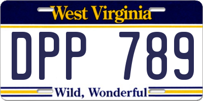 WV license plate DPP789