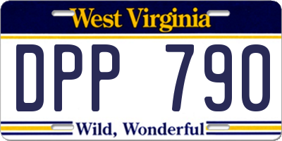 WV license plate DPP790