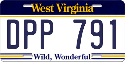 WV license plate DPP791