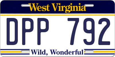 WV license plate DPP792