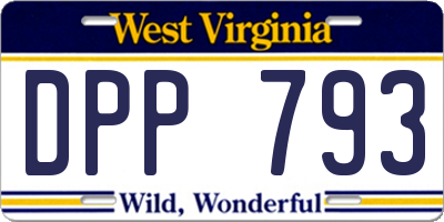 WV license plate DPP793