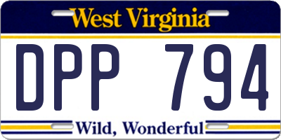 WV license plate DPP794