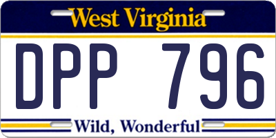 WV license plate DPP796