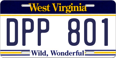 WV license plate DPP801