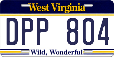 WV license plate DPP804