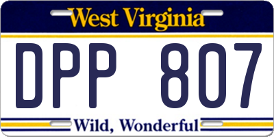 WV license plate DPP807