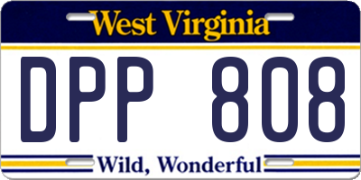 WV license plate DPP808