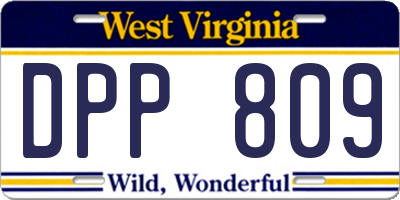 WV license plate DPP809