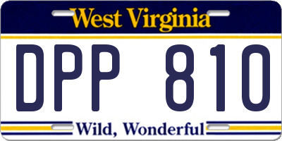 WV license plate DPP810