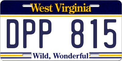 WV license plate DPP815