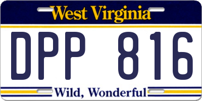 WV license plate DPP816