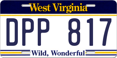 WV license plate DPP817