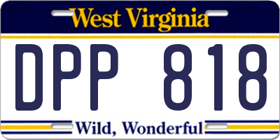 WV license plate DPP818