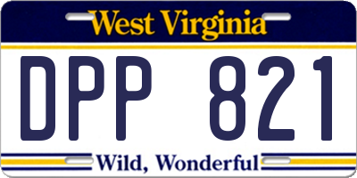 WV license plate DPP821