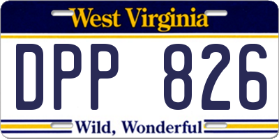 WV license plate DPP826