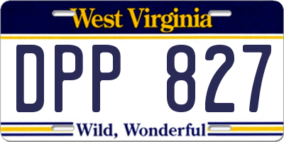 WV license plate DPP827