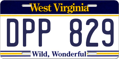 WV license plate DPP829