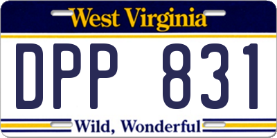 WV license plate DPP831