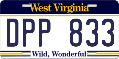 WV license plate DPP833