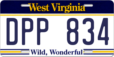 WV license plate DPP834