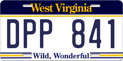 WV license plate DPP841