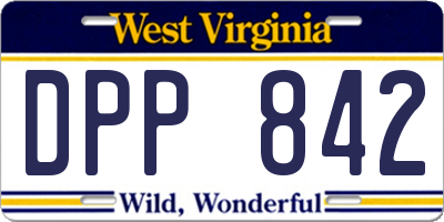 WV license plate DPP842