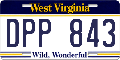 WV license plate DPP843
